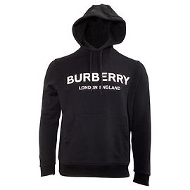 Burberry Lexstone Logo Hoodie aus schwarzer Baumwolle Schwarz