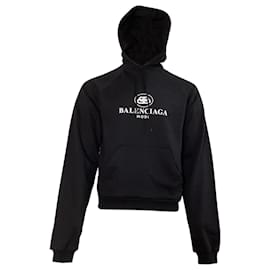Balenciaga-Balenciaga BB Mode Hoodie in Black Cotton-Black