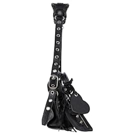 Balenciaga-Balenciaga Neo Cagole XS Bag in Black Crinkled Leather-Black