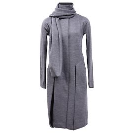 Abrigo Neil Barrett con bufanda de algodón gris Gris
