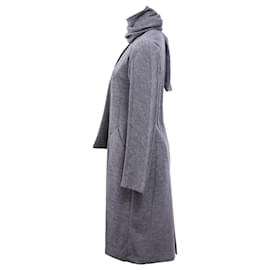 Neil Barrett- Neil Barrett Coat with Muffler in Grey Cotton-Grey