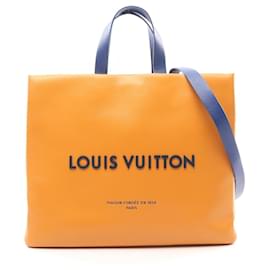 Louis Vuitton-Louis Vuitton Leather Shopper Tote MM Tote Bag M24457-Orange