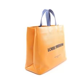 Louis Vuitton-Louis Vuitton Leather Shopper Tote MM Tote Bag M24457-Orange
