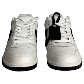 Off White-Off-White Out Of Office Sneakers in White & Black Leather-White