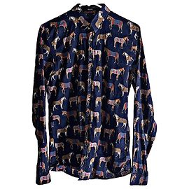 Camicia Authentic Gucci Tom Ford Motivo Cavallo Blu