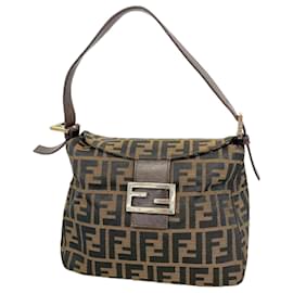 Fendi-Fendi Brown Nylon Canvas Shoulder Bag-Brown