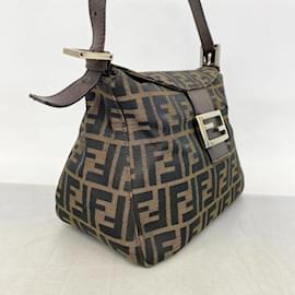 Fendi-Fendi Brown Nylon Canvas Shoulder Bag-Brown