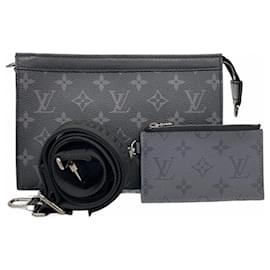 Louis Vuitton-Louis Vuitton Monogram Eclipse Gaston Shoulder Bag-Black
