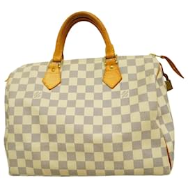 Louis Vuitton-Louis Vuitton Damier Azur Speedy 30 Handbag-White