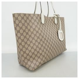Gucci-Gucci Tote Bag GG Supreme Reversible-Brown