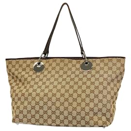 Gucci-Gucci Brown Canvas Tote Bag-Brown