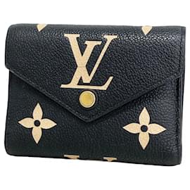 Louis Vuitton-Louis Vuitton Tri-fold Wallet-Black,Beige