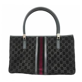 Gucci-Gucci Black Suede Tote Bag-Black