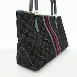 Gucci-Gucci Black Suede Tote Bag-Black