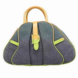 Christian Dior-Christian Dior Saddle Handbag in Denim-Brown,Blue