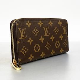 Louis Vuitton-Louis Vuitton Long Wallet Monogram Zippy M41895-Brown,Fuschia