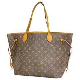 Louis Vuitton-Louis Vuitton Monogram Neverfull MM Tote Bag-Brown