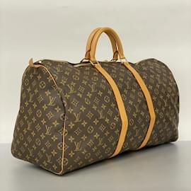 Louis Vuitton-Louis Vuitton Monogram Keepall 55 Boston Bag-Brown