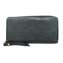 Louis Vuitton-Louis Vuitton Long Wallet Monogram Empreinte Zippy M61864 Noir-Black