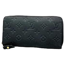 Louis Vuitton-Louis Vuitton Long Wallet Monogram Empreinte Zippy M60571 Noir-Black