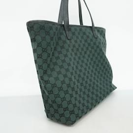 Gucci-Gucci Green Canvas Tote Bag-Green