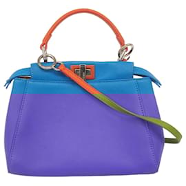Fendi-Fendi Mini Peekaboo Handbag-Red,Blue