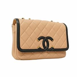 Chanel-Chanel Matelasse Shoulder Bag-Black,Beige