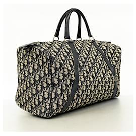 Christian Dior-Christian Dior Navy Canvas Boston Bag-Navy blue