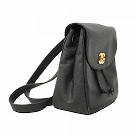 Chanel-Chanel Black Grained Calfskin Backpack-Black