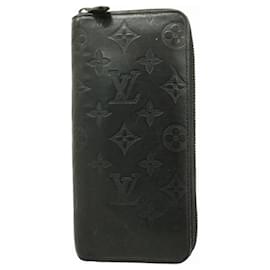 Louis Vuitton-Louis Vuitton Long Wallet Monogram Shadow Zippy Vertical-Black