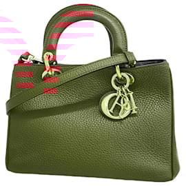 Christian Dior-Christian Dior Handbag Diorissimo Leather Red-Red