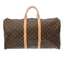 Louis Vuitton-Louis Vuitton Monogram Keepall 55 Boston Bag-Brown