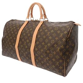 Louis Vuitton-Louis Vuitton Monogram Keepall 55 Boston Bag-Brown