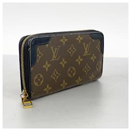 Louis Vuitton-Louis Vuitton Long Wallet Monogram Retiro Zippy M61855-Brown,Black