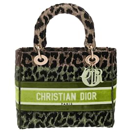 Christian Dior-Christian Dior Lady D-Lite Medium Bag-Brown,Red,Yellow,Dark brown