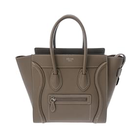 Céline-Celine Luggage Micro Shopper Handbag-Brown