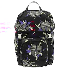 Prada-Prada Heart Backpack in Black and Pink-Black,Pink