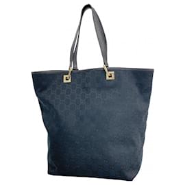 Gucci-Gucci Black Canvas Tote Bag-Black