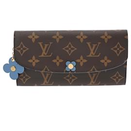 Louis Vuitton-Louis Vuitton Monogram Portefeuille Emily Long Wallet-Brown,Blue