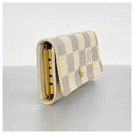 Louis Vuitton-Louis Vuitton Key Case Damier Azur Multicle 4 N60020-White