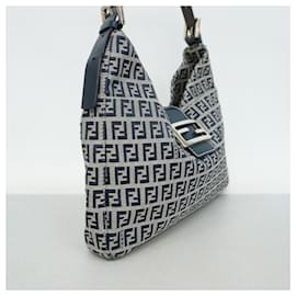Fendi-Fendi Zucchino Shoulder Bag-Navy blue