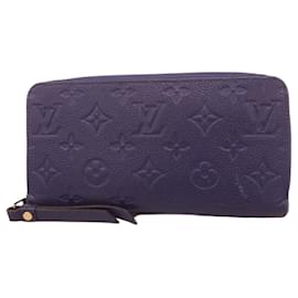 Louis Vuitton-Louis Vuitton Long Wallet Monogram Empreinte Zippy M60943 Iris-Purple