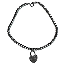 Tiffany & Co-Pulseira de contas com fecho em forma de coração Return to Tiffany SS-Hardware prateado
