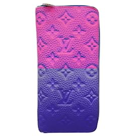 Louis Vuitton-Portefeuille long Louis Vuitton Monogram Illusion Zippy Vertical NM M81243-Marron,Bleu