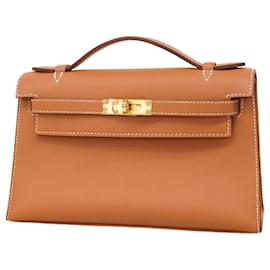 Hermès-Hermes Kelly Swift Gold Handbag Pochette-Golden
