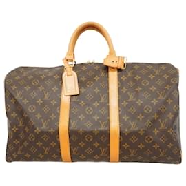 Louis Vuitton-Louis Vuitton Monogram Keepall 50 Boston Bag-Brown
