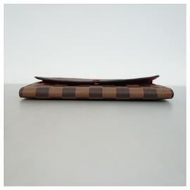 Louis Vuitton-Louis Vuitton Long Wallet Damier Portefeuille Emilie-Red,Damier ebene