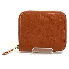 Hermès Hermes Azap Compact Silk Coin Purse Golden