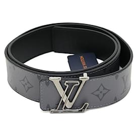 Louis Vuitton-Louis Vuitton Monogram Eclipse Calfskin Belt-Brown,Black