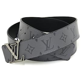 Louis Vuitton-Louis Vuitton Monogram Eclipse Calfskin Belt-Brown,Black